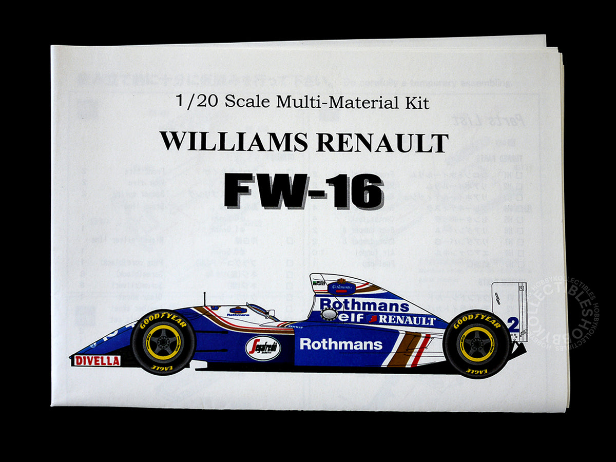 Model Factory Hiro MFH 1/20 scale FW16 Brazil GP full detail model Kit K-105 instruction manual