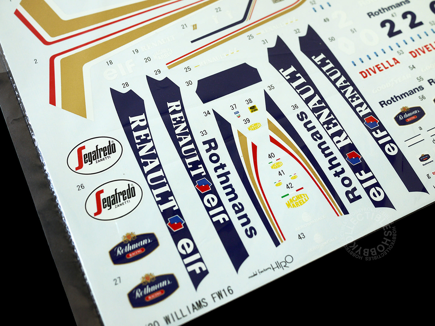 Close up for Model Factory Hiro MFH 1/20 scale FW16 Brazil GP full detail model Kit K-105 decals