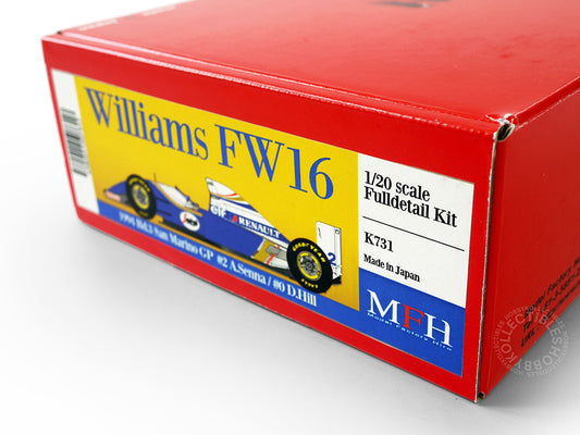 MFH 1/20 Williams FW16 1994 San Marino GP Ayrton Senna Full Detail Model Kit K731