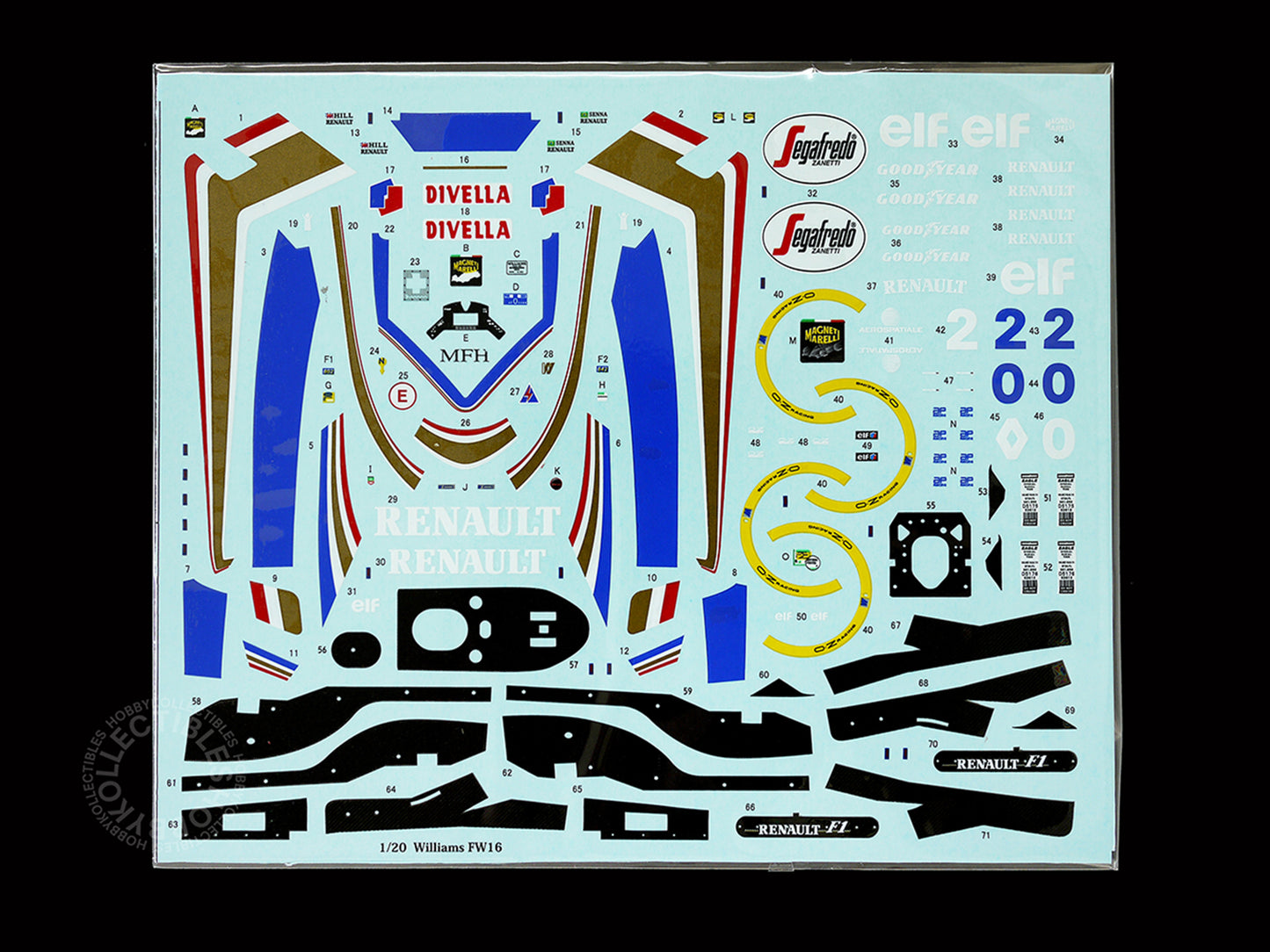 MFH 1/20 Williams FW16 1994 San Marino GP Ayrton Senna Full Detail Model Kit K731
