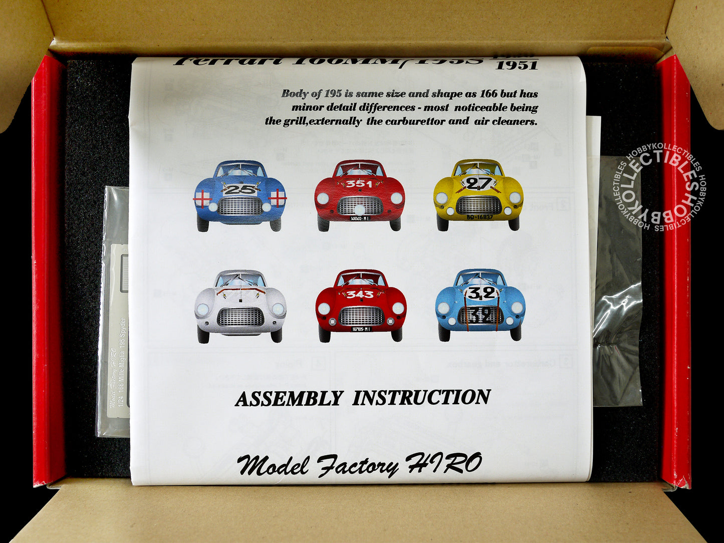 (SOLD) MFH 1/24 Ferrari 166MM/195S Berlinetta LM Full Detail Model Kit K052