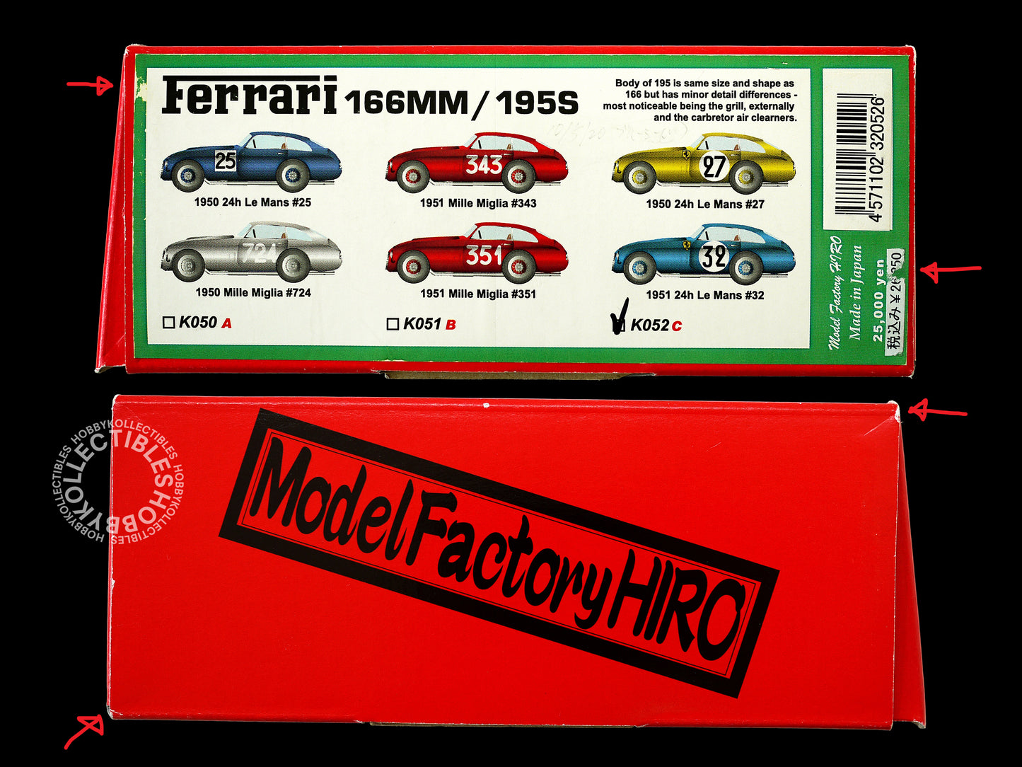 (SOLD) MFH 1/24 Ferrari 166MM/195S Berlinetta LM Full Detail Model Kit K052