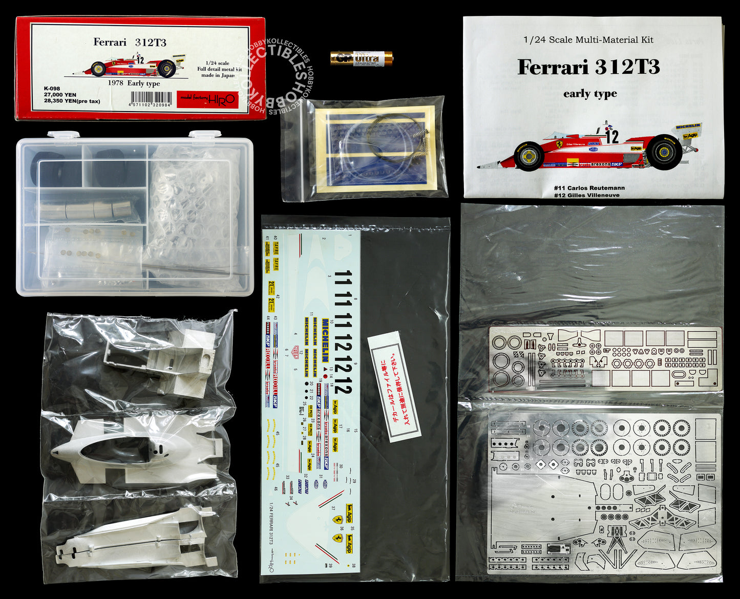 MFH 1/20 Ferrari 312T3 Early Type F1 Racing Full Detail Model Kit K-098