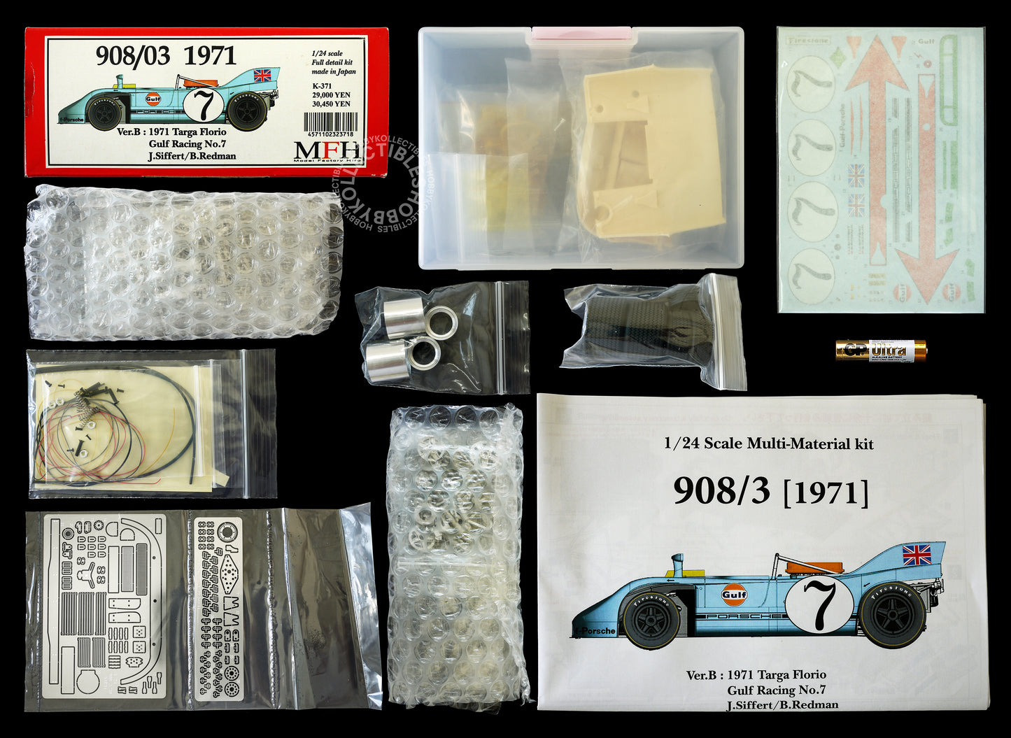 MFH 1/24 Porsche 908/03 1971 Targa Florio Full Detail Model Kit K-371