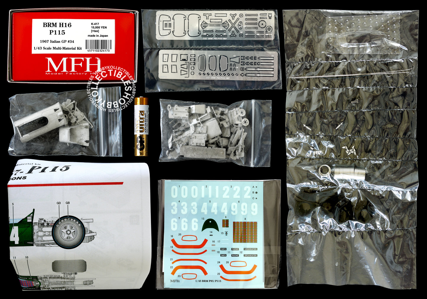 MFH 1/43 BRM H16 P115 Ver.C Italian GP F1 Metal Model Kit K417