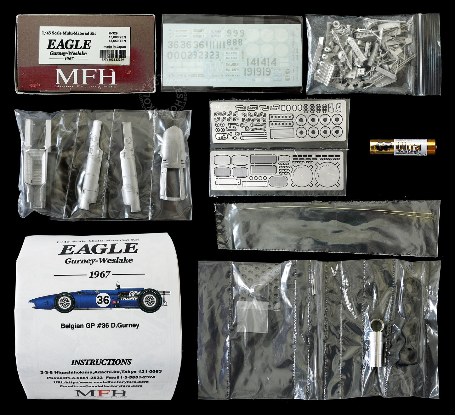MFH Model Factory Hiro 1/43 Eagle Gurney-Weslake 1967 K329 Metal Kit