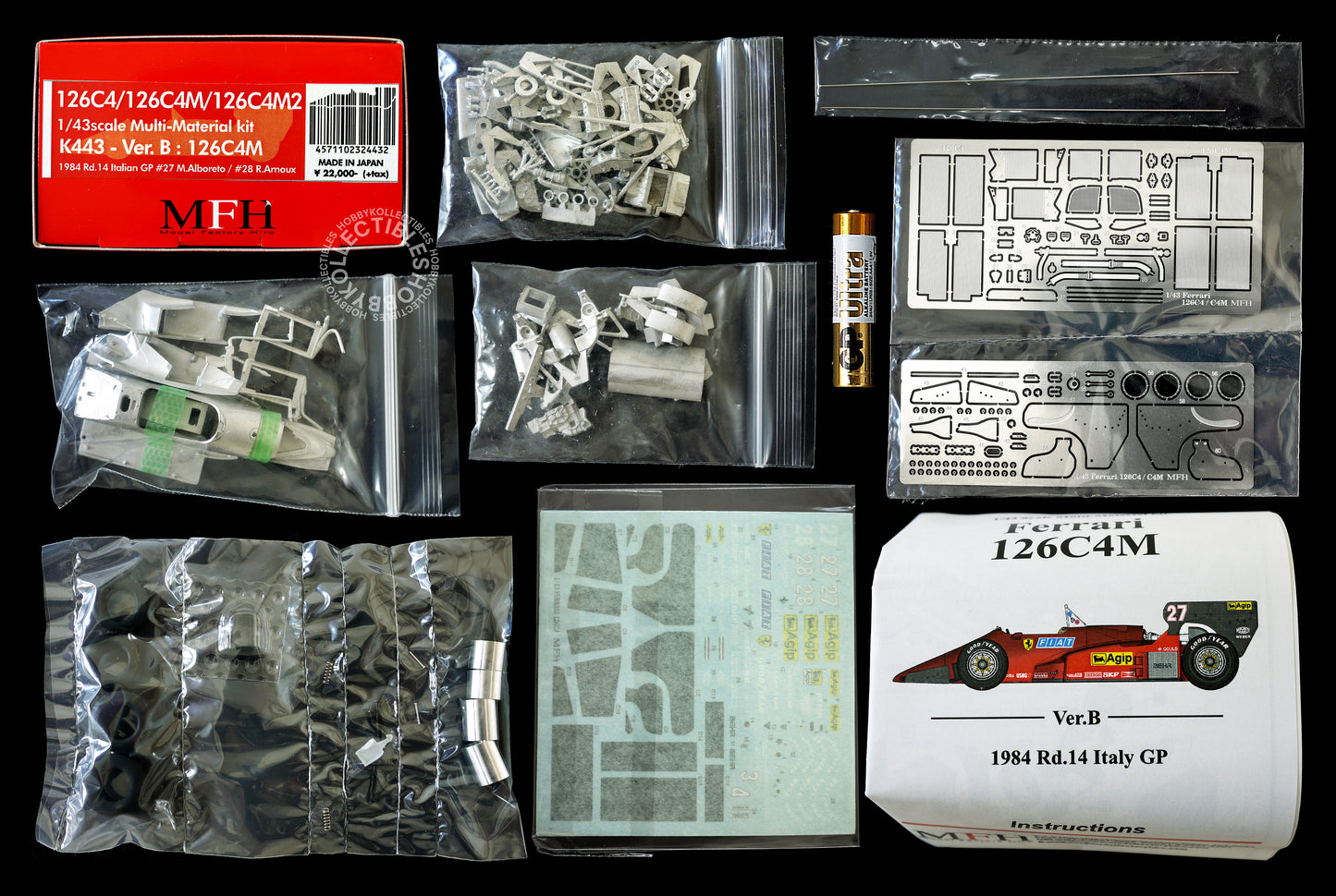 MFH  1/43 Ferrari 126C4M F1 Racing Car ver.B K443 Model Kit 2025