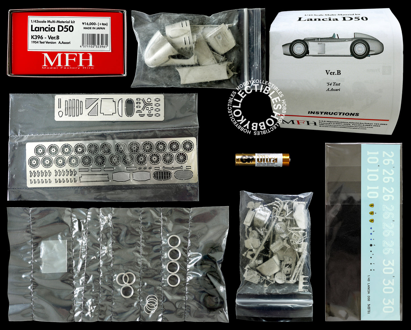 MFH 1/43 Lancia D50 F1 Racing Ver.B 1954 A.Ascari Model Kit K-396