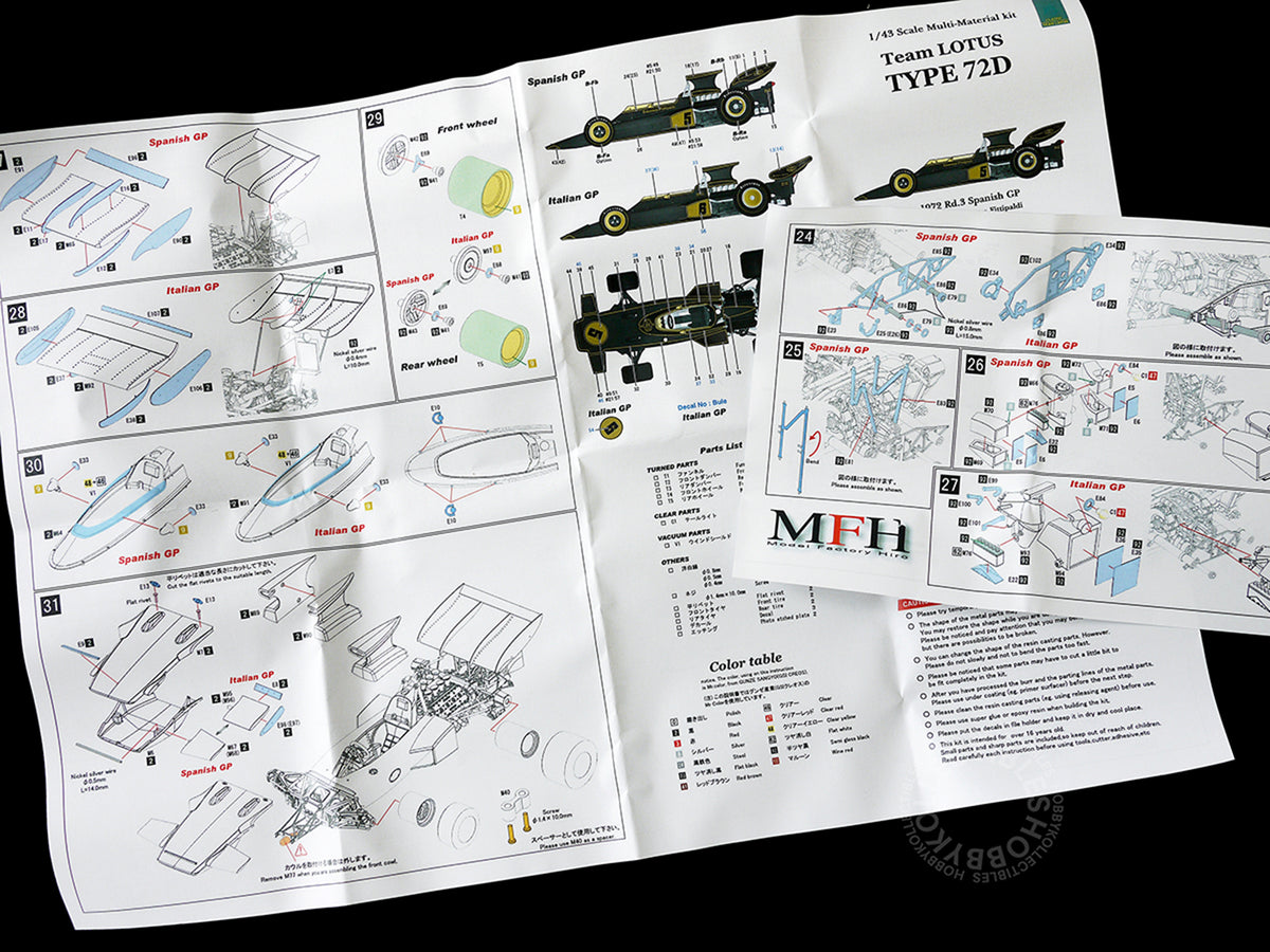 MFH Model Factory Hiro 1/43 Lotus Type 72D ver.A K333 Re-release Version