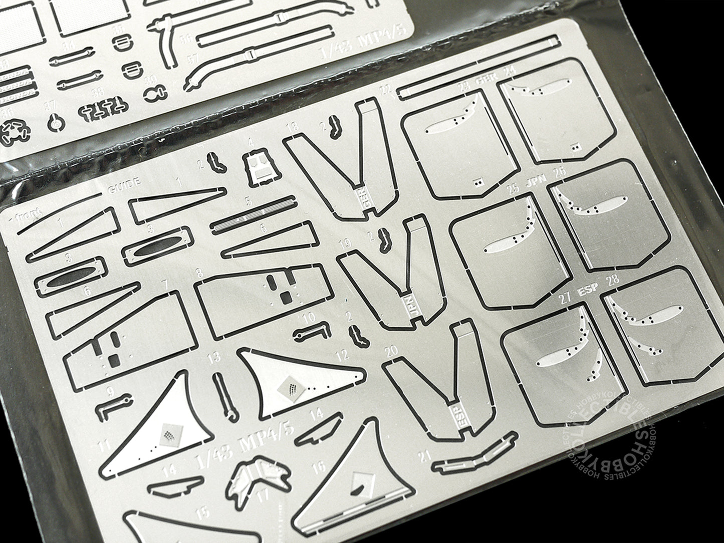 MFH Model Factory Hiro 1/43 scale McLaren MP4/5 photo etched parts_1 close up shot