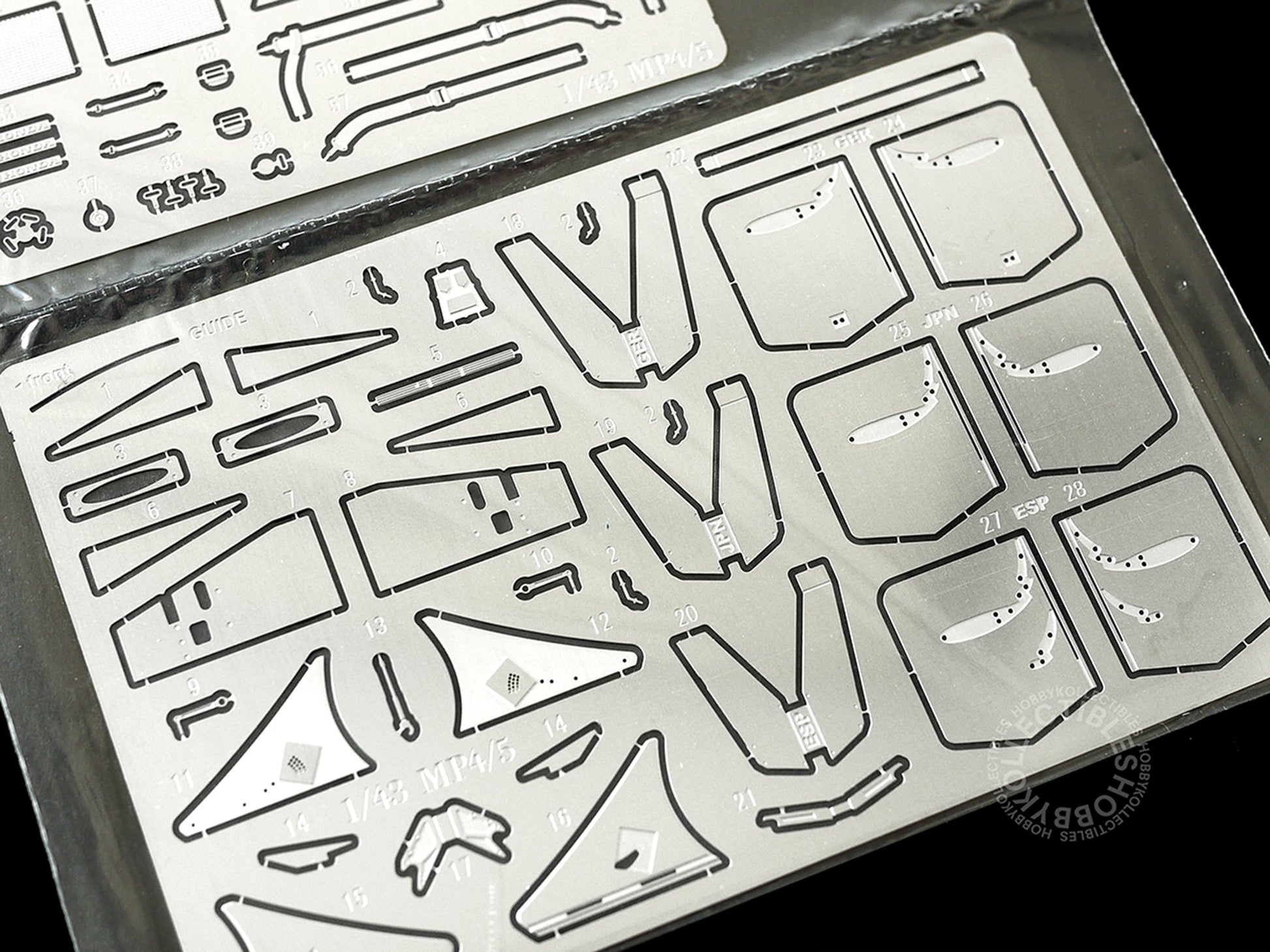 MFH Model Factory Hiro 1/43 scale McLaren MP4/5 photo etched parts_1 close up shot