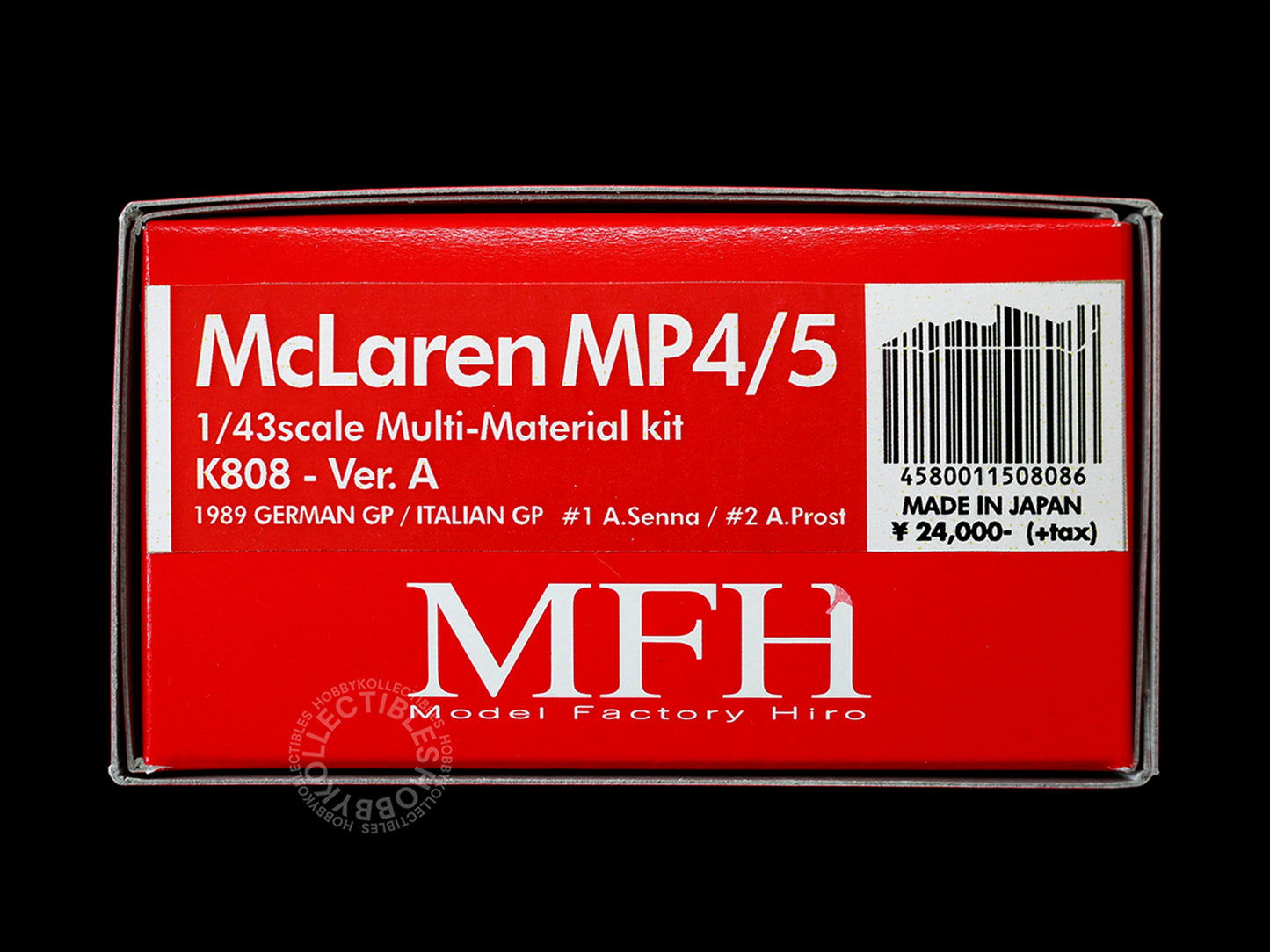 MFH Model Factory Hiro 1/43 scale McLaren MP4/5 metal kit box front 