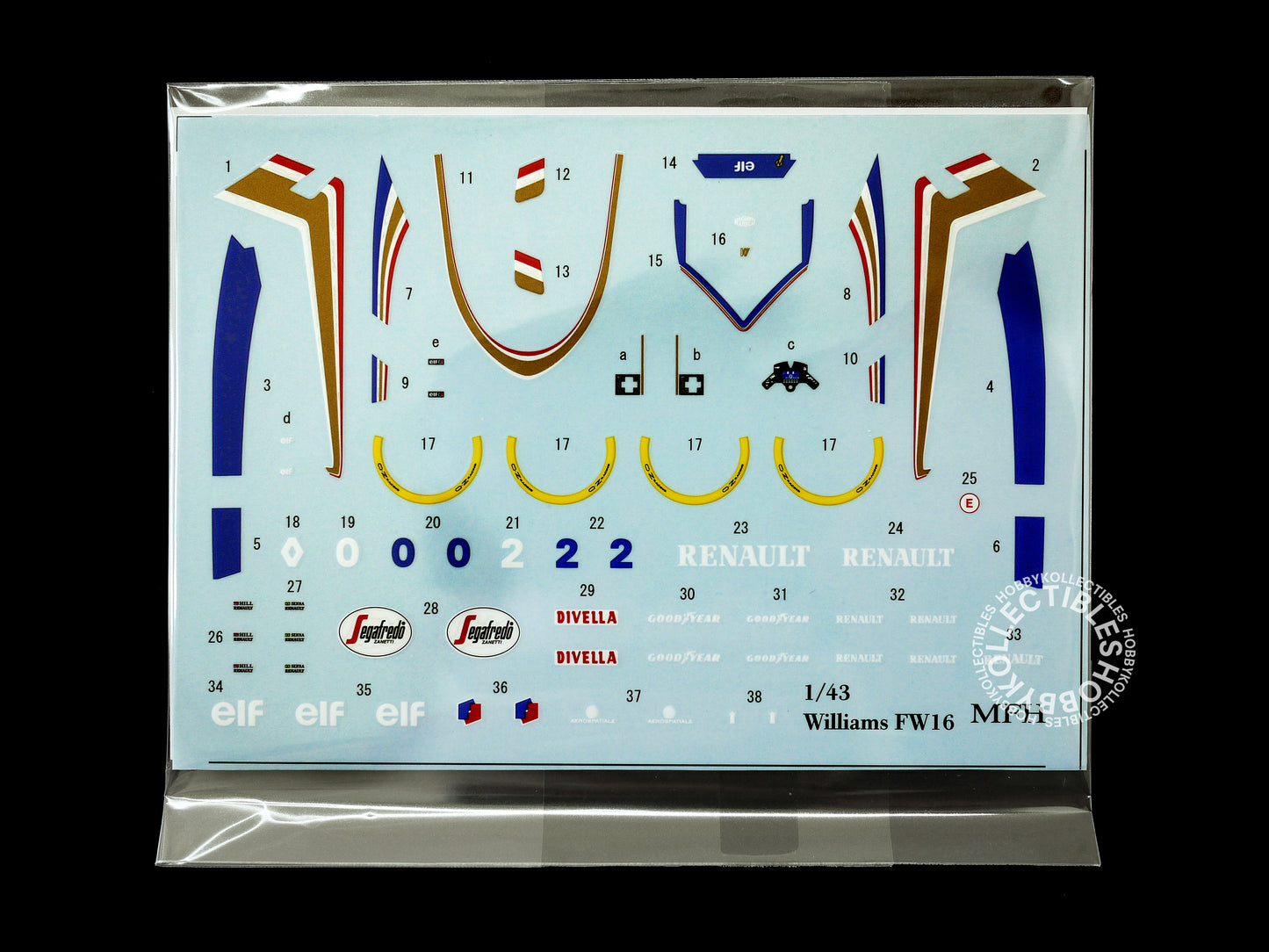 MFH 1/43 Williams FW16 F1 Racing #2 A.Senna Metal Model Kit K535