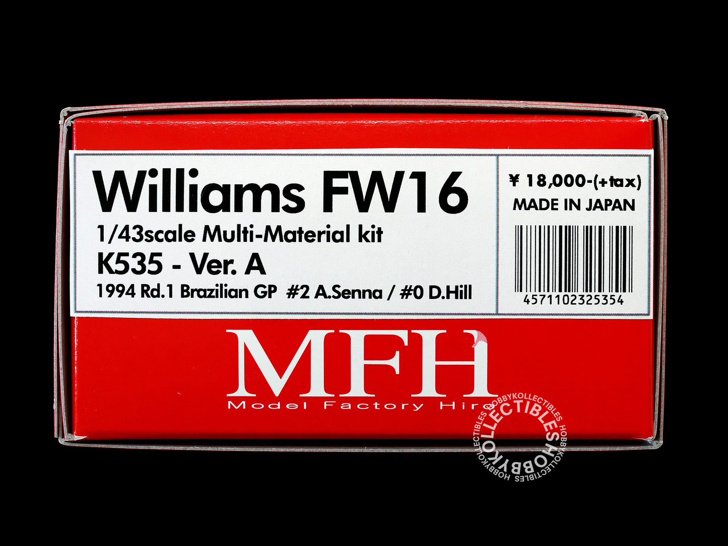 MFH 1/43 Williams FW16 F1 Racing #2 A.Senna Metal Model Kit K535