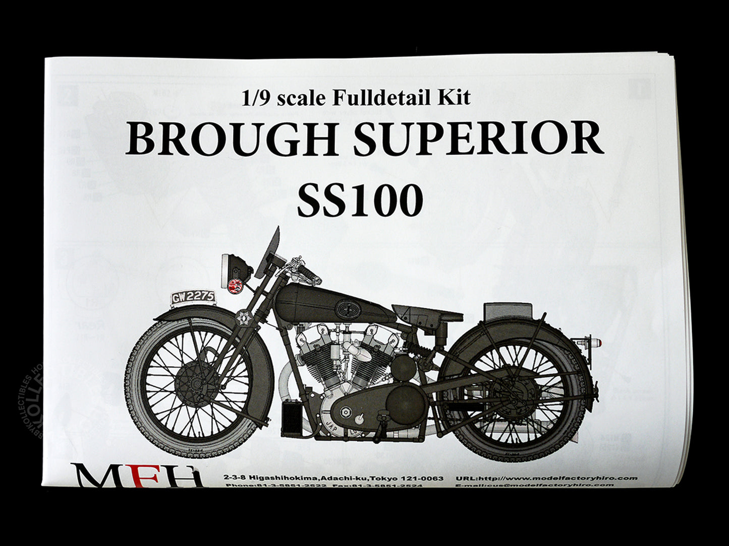 Model 1/9 Brough Superior SS100 Multi-Media Model Kit K485