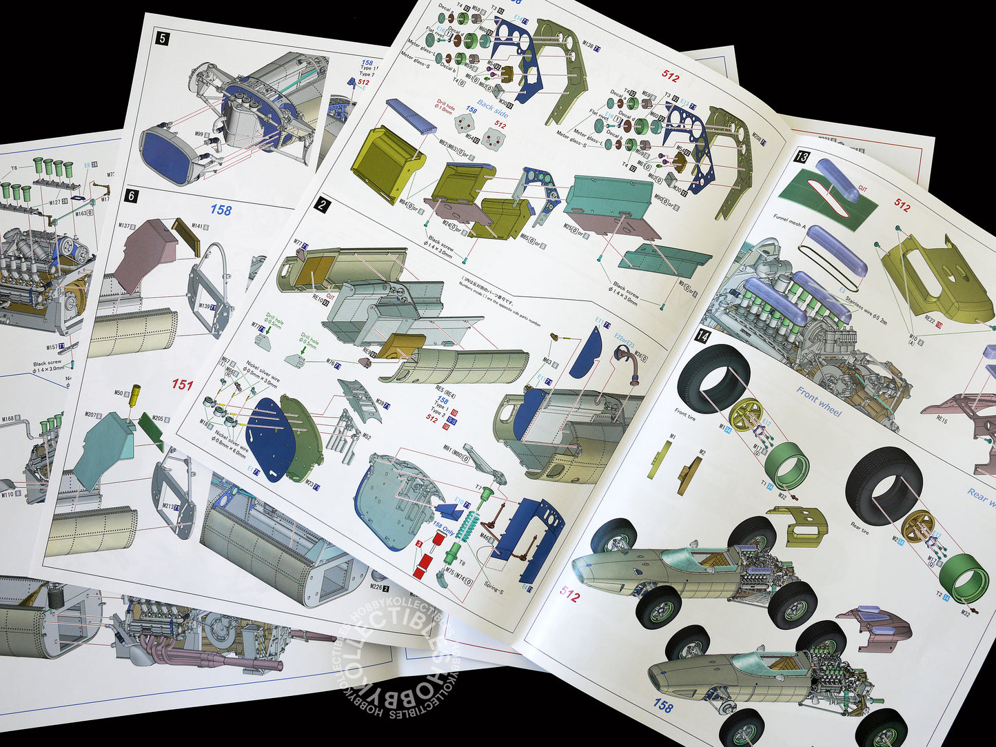 (SOLD) MFH Model Factory Hiro 1/12 Ferrari 512F1 K835 Full Detail Kit + Bonus Rivets