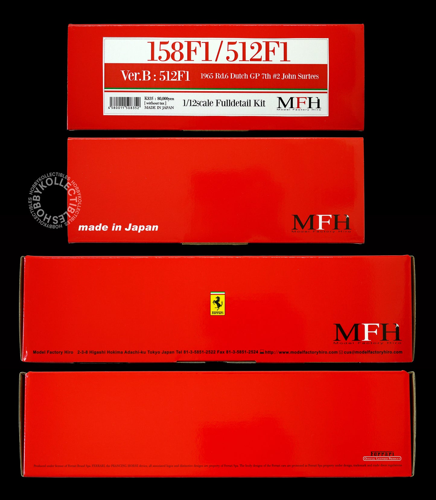 (SOLD) MFH Model Factory Hiro 1/12 Ferrari 512F1 K835 Full Detail Kit + Bonus Rivets