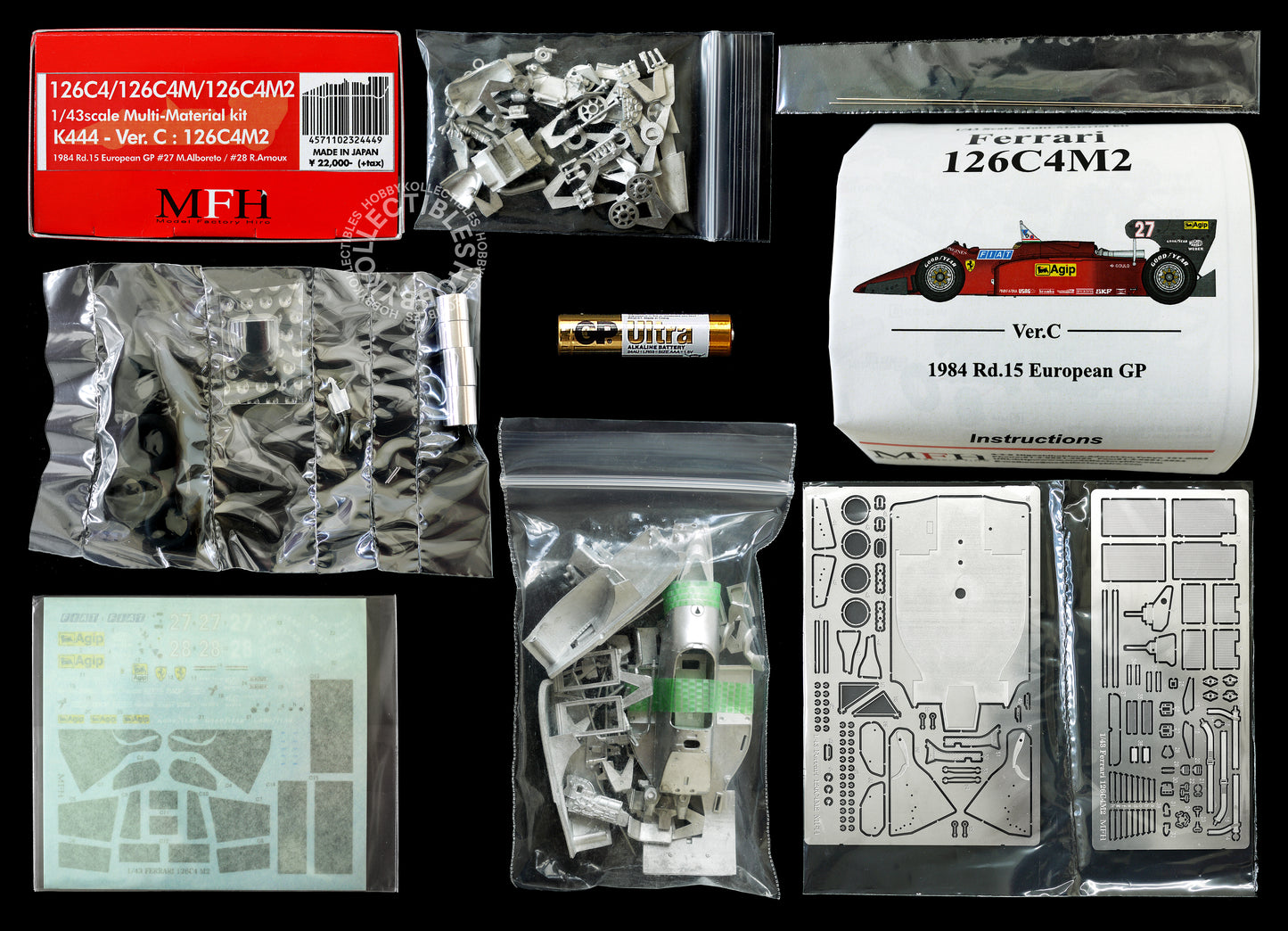 MFH 1/43 Ferrari 126C4M2 F1 Racing Car ver.C K444 Metal Kit 2025