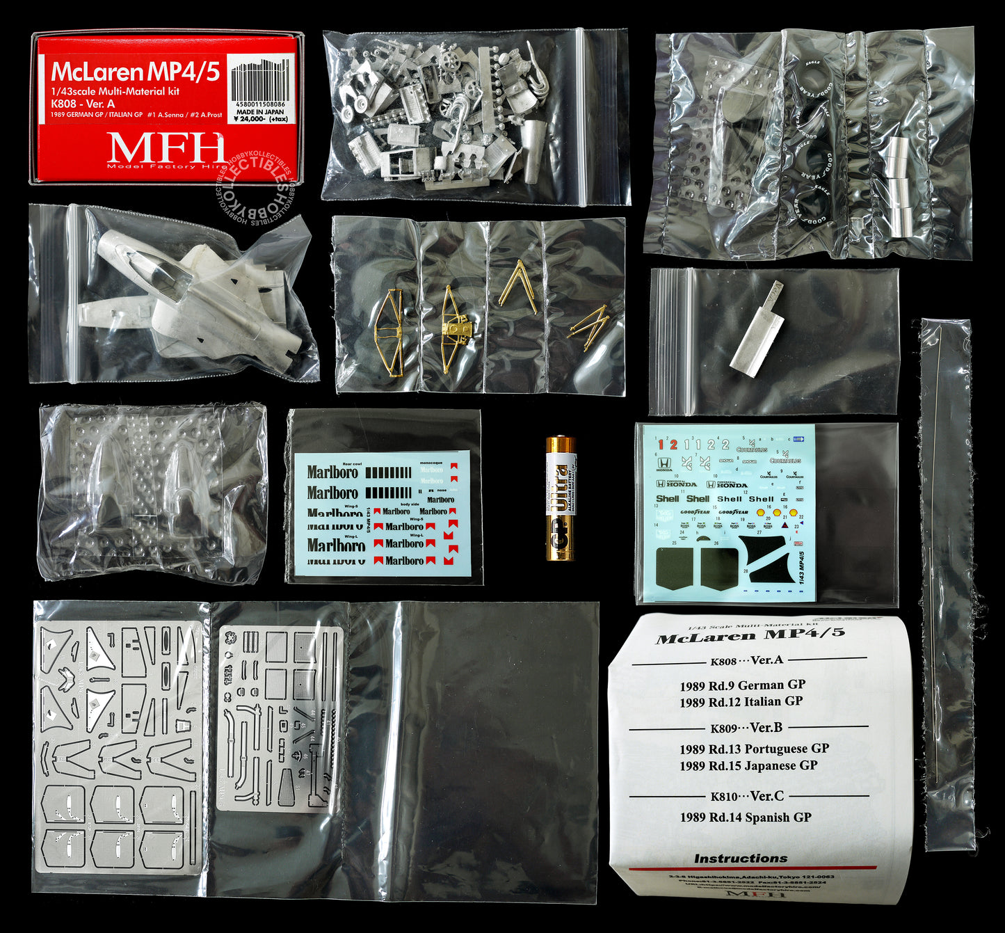 MFH Model Factory Hiro 1/43 McLaren MP4/5 A.Senna ver.A 2025 K808