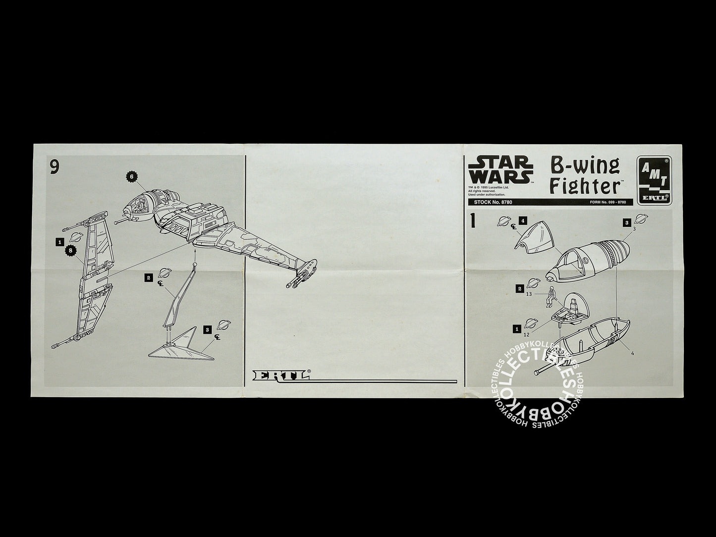 AMT ERTL Star Wars B-Wing Fighter Gold Tone Limited Ed. Model Kit