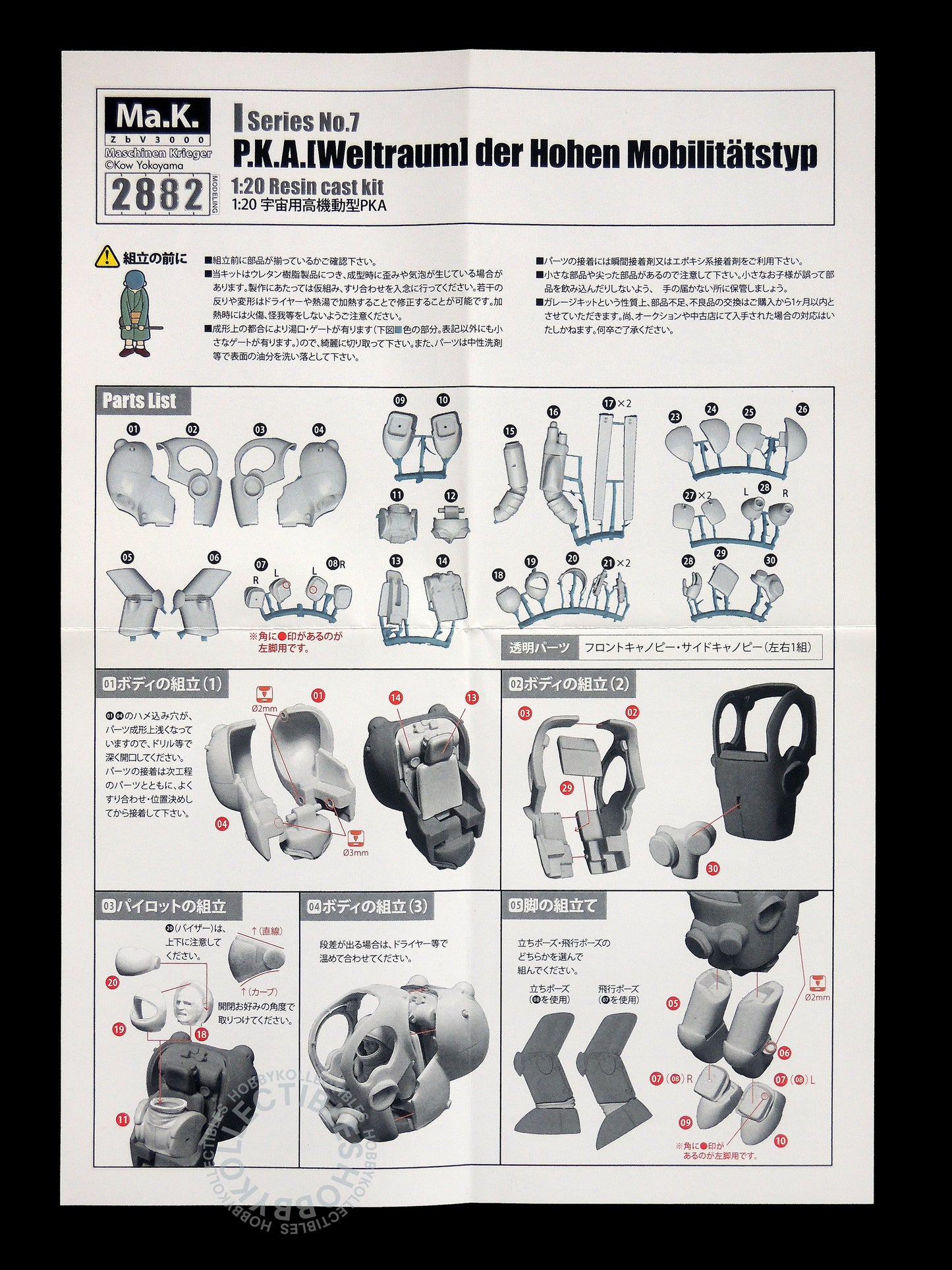 Ma.K 2882 Modelling SF3D 1/20 Mecha PKA Weltraum Resin Kit