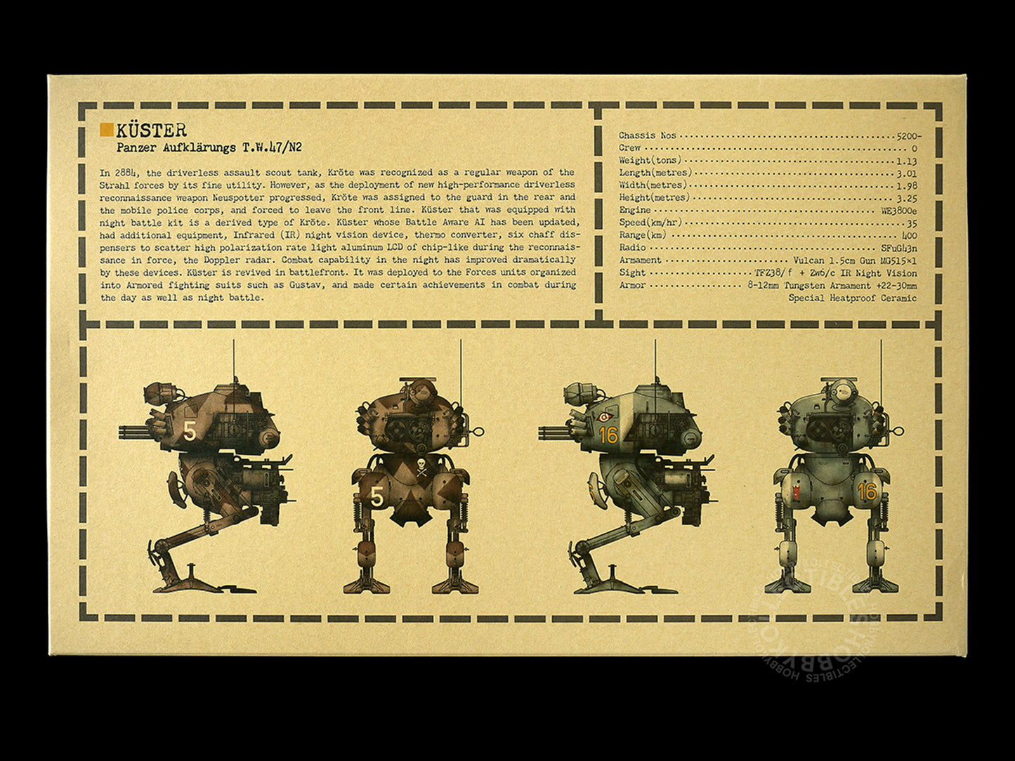 Ma.K Wave SF3D Mecha 1/20 Küster TW47/N2 Model Kit
