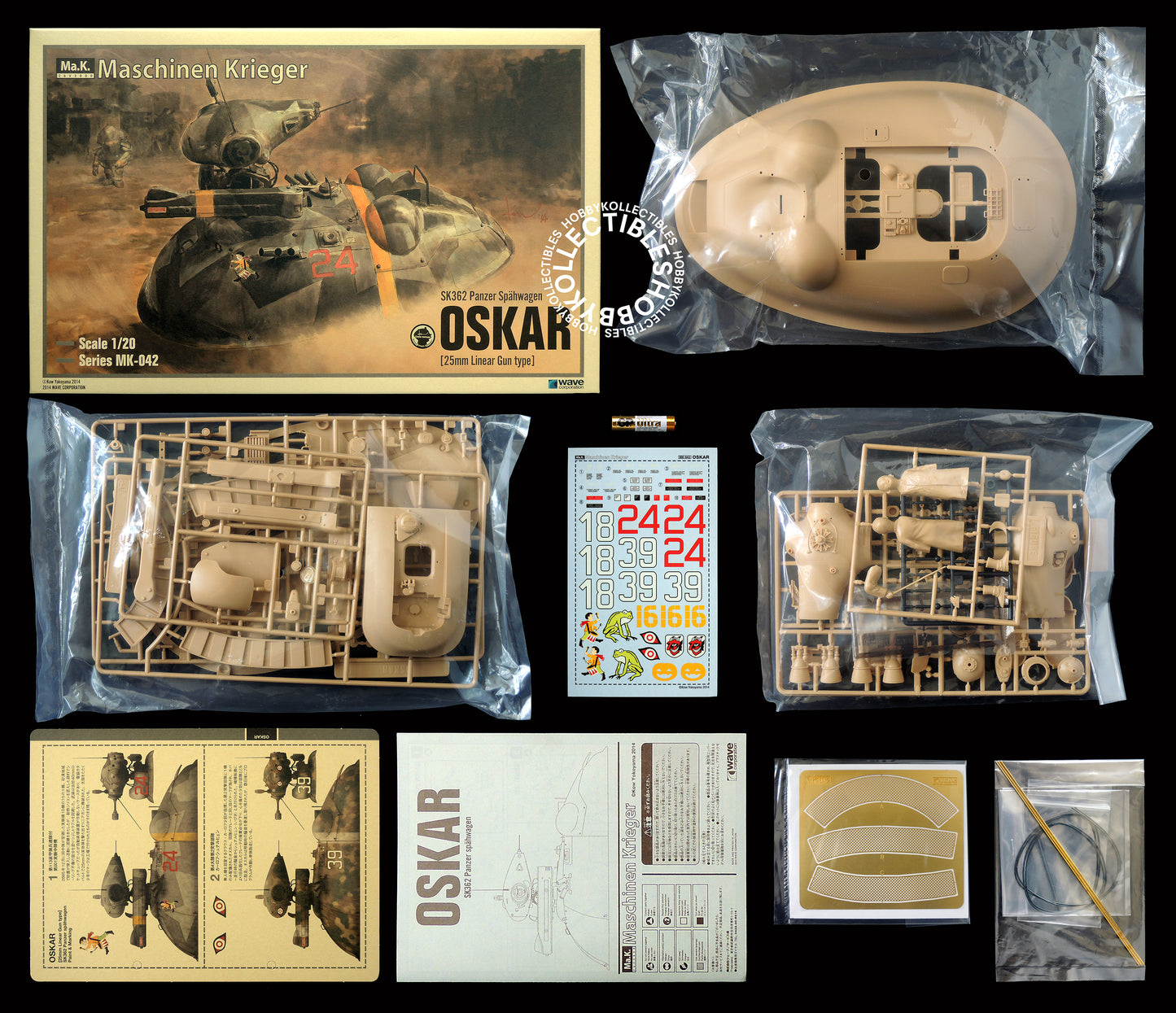 Ma.K Wave SF3D 1/20 Oskar 25mm Linear Gun Model Kit