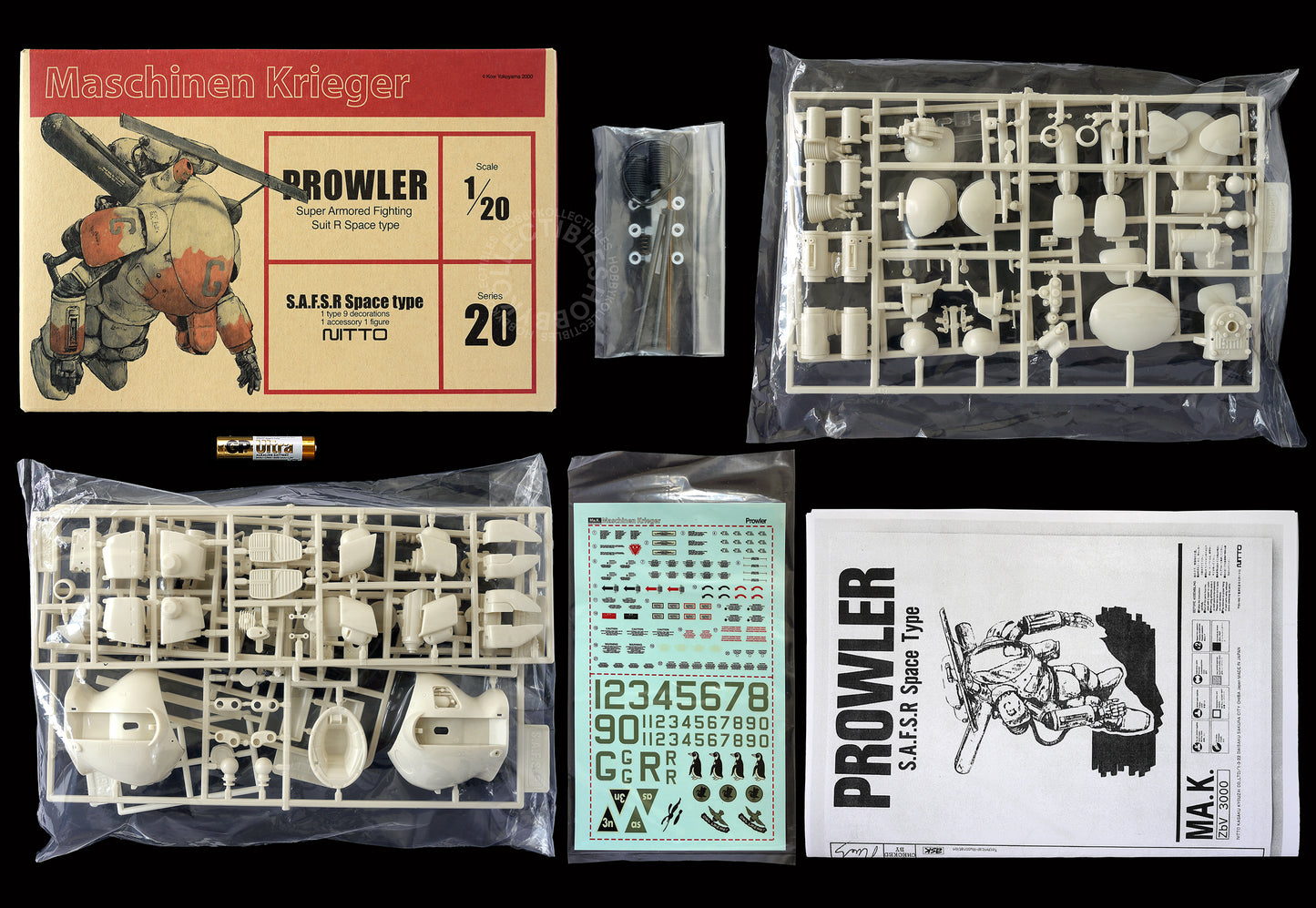 Ma.K Nitto SF3D 1/20 #20 SAFS R Prowler MISSING CAMO CARD & INSTRUCTION is PHOTOCOPY