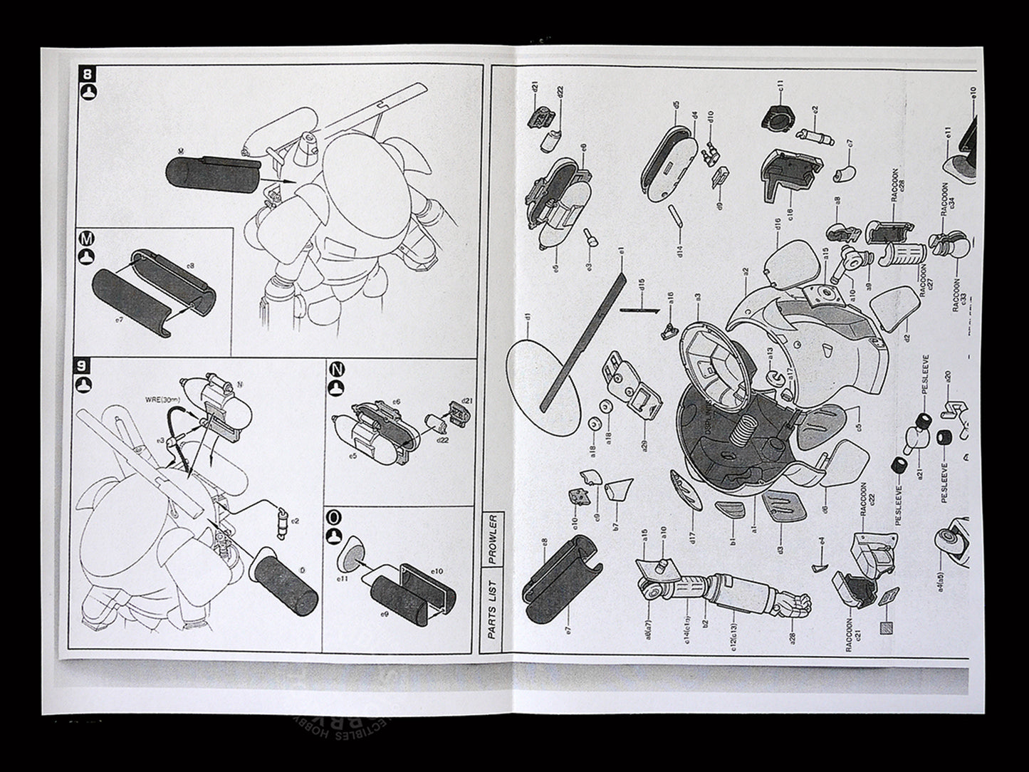Ma.K Nitto SF3D 1/20 #20 SAFS R Prowler MISSING CAMO CARD & INSTRUCTION is PHOTOCOPY