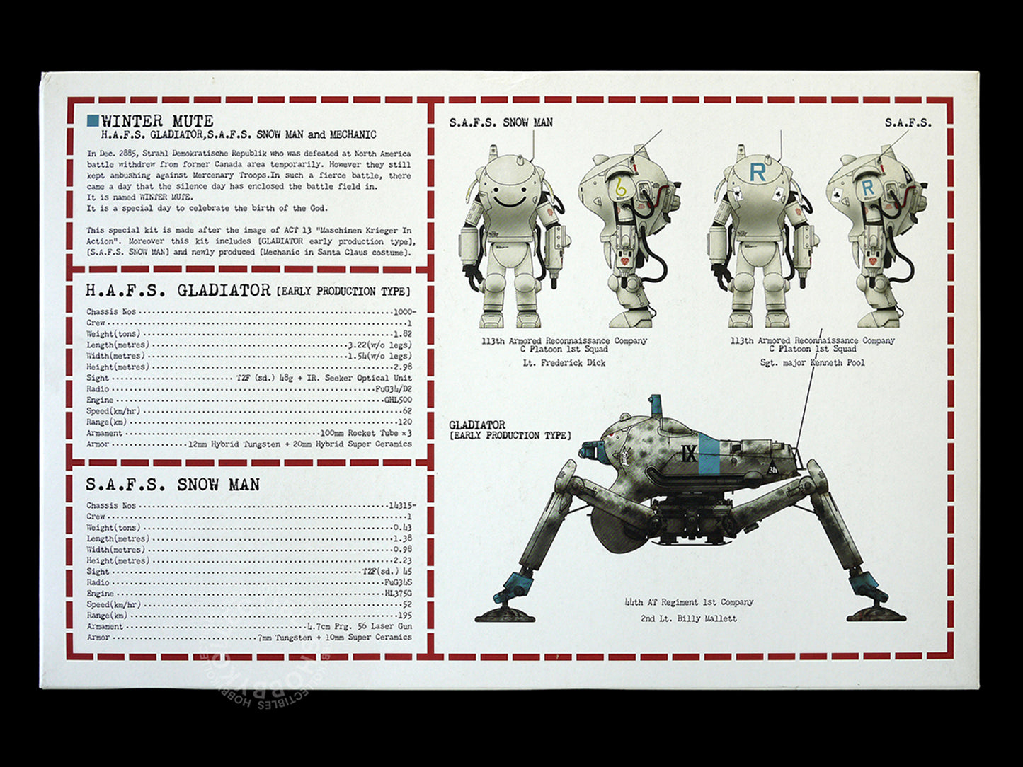 (SOLD) Ma.K Wave 1/20 Gladiator Snowman Winter Mute Limited Edition + BONUS