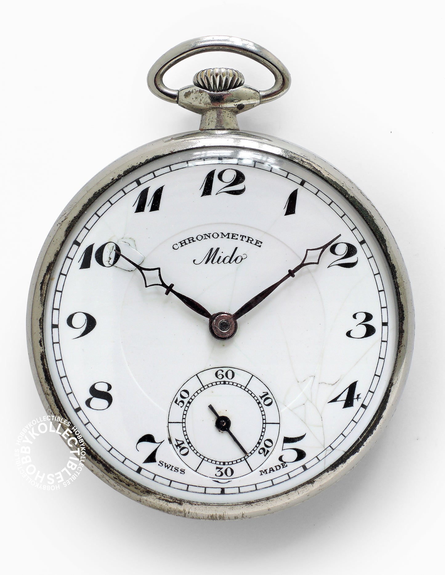 Lot of 2 Swiss Nickel Mido / Gold Plated Bulova Pocket Watch
