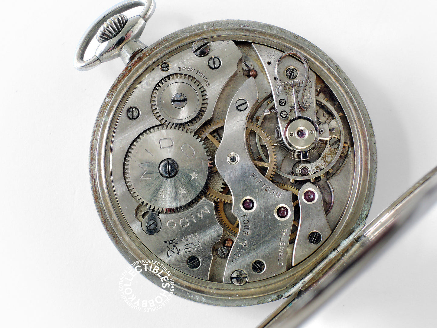 Lot of 2 Swiss Nickel Mido / Gold Plated Bulova Pocket Watch