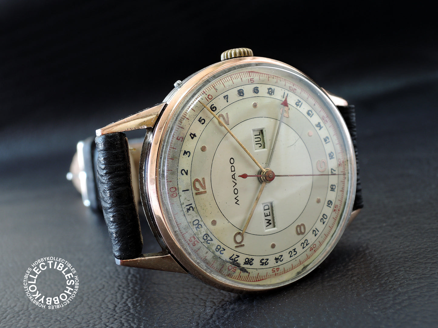 Swiss Vintage Movado Calendograf Triple Calendar Wrist Watch