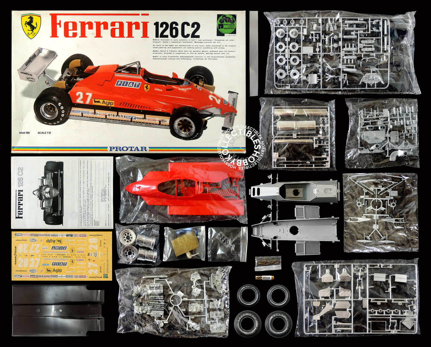 Protar Vintage 1/12 Ferrari 126 C2 F1 Mod.188 Model Kit