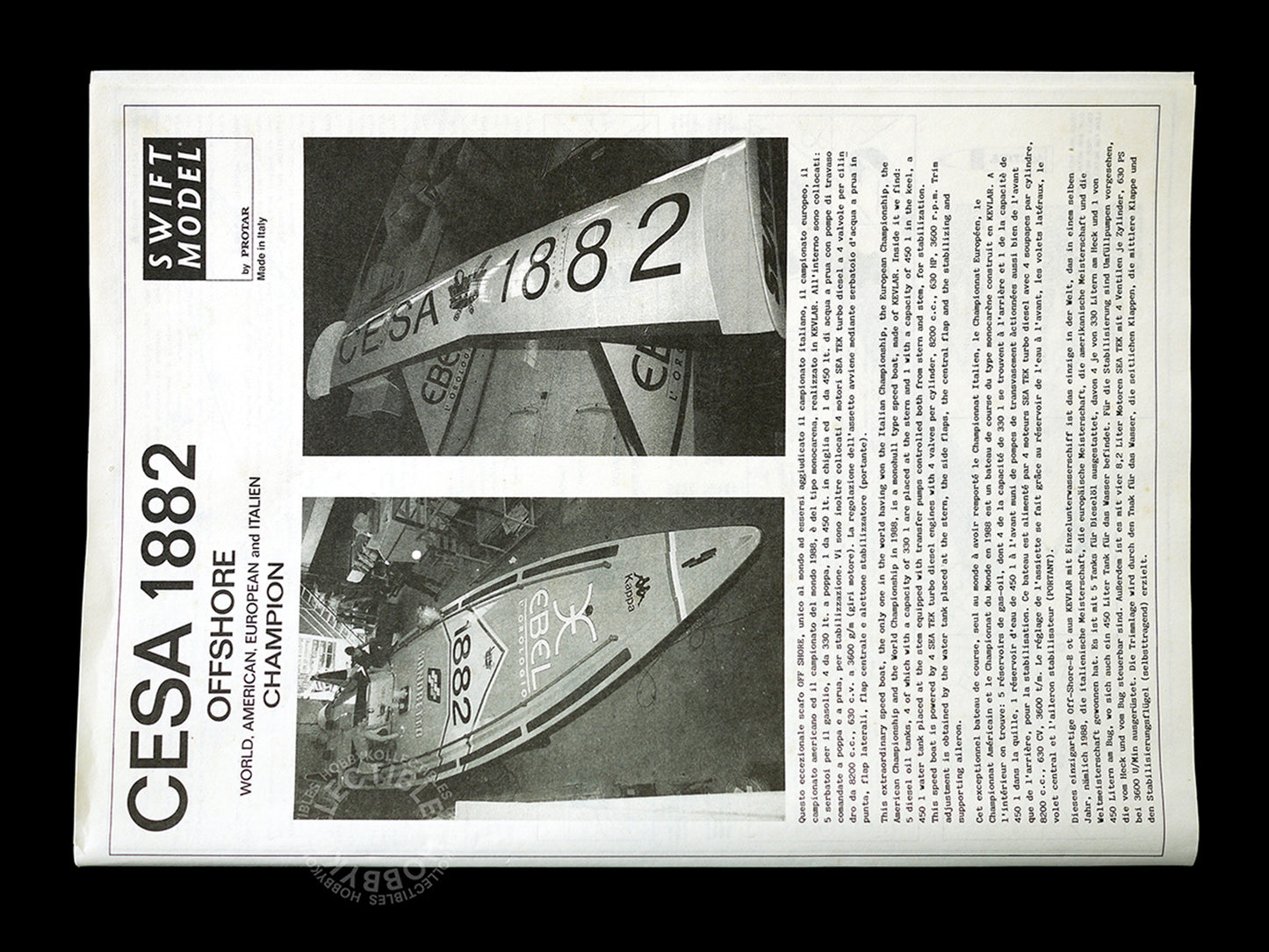 Protar Vintage 1/40 CESA 1882 Offshore Yacht Mod.212 Model Kit