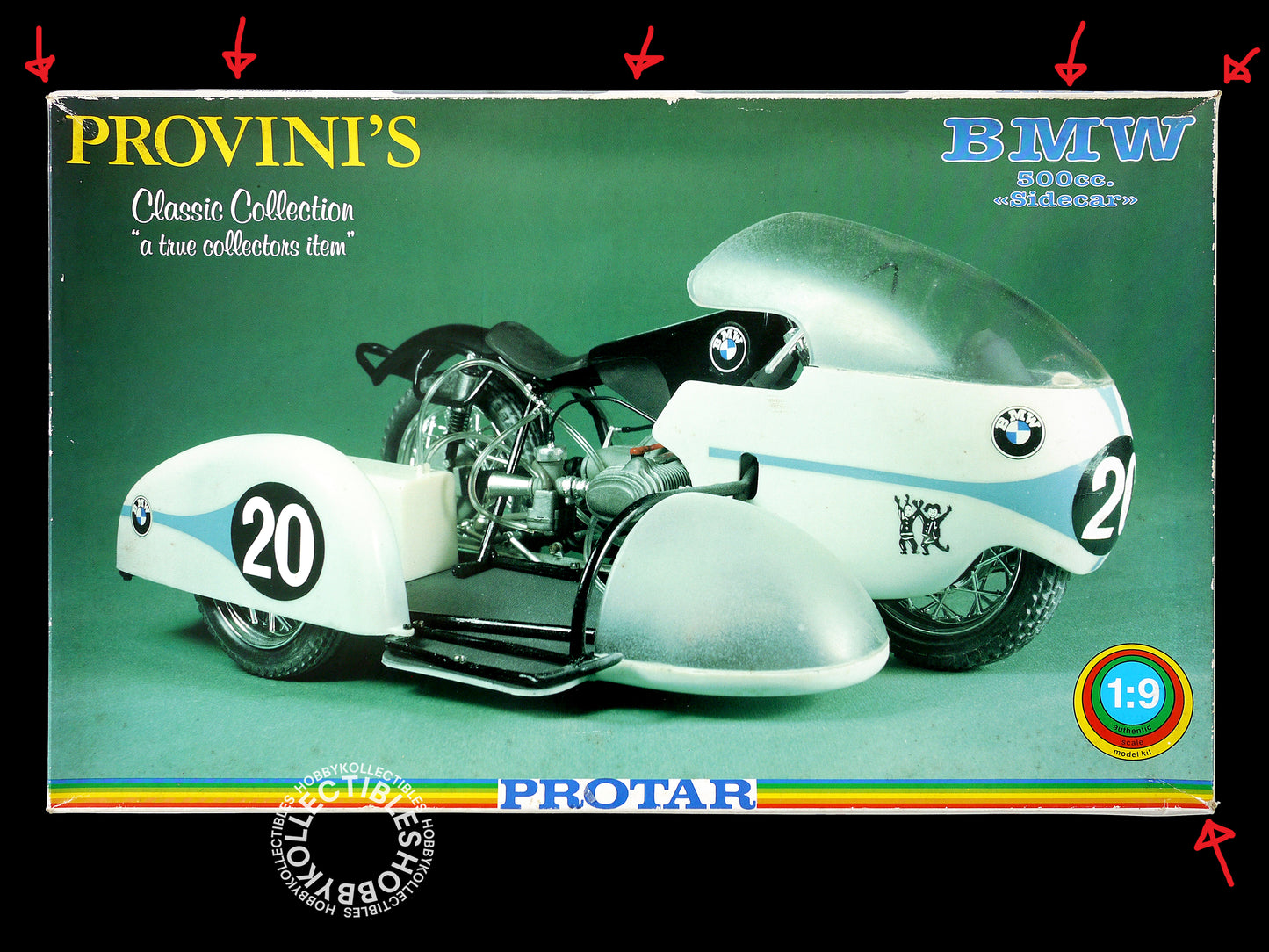 (SOLD) Protar 1/9 BMW 500cc SideCar #11318 Re-issue Motorcycle Model Kit
