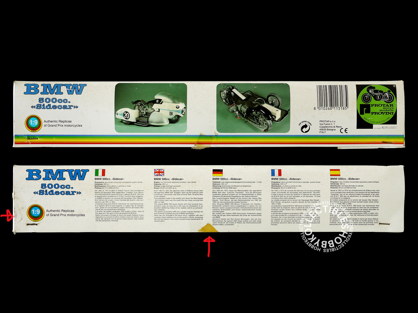 (SOLD) Protar 1/9 BMW 500cc SideCar #11318 Re-issue Motorcycle Model Kit