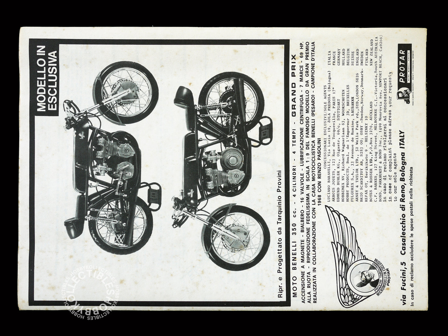 (SOLD) Protar 1/9 Moto Benelli 350cc Motorcycle Plastic Model Kit Mod.116