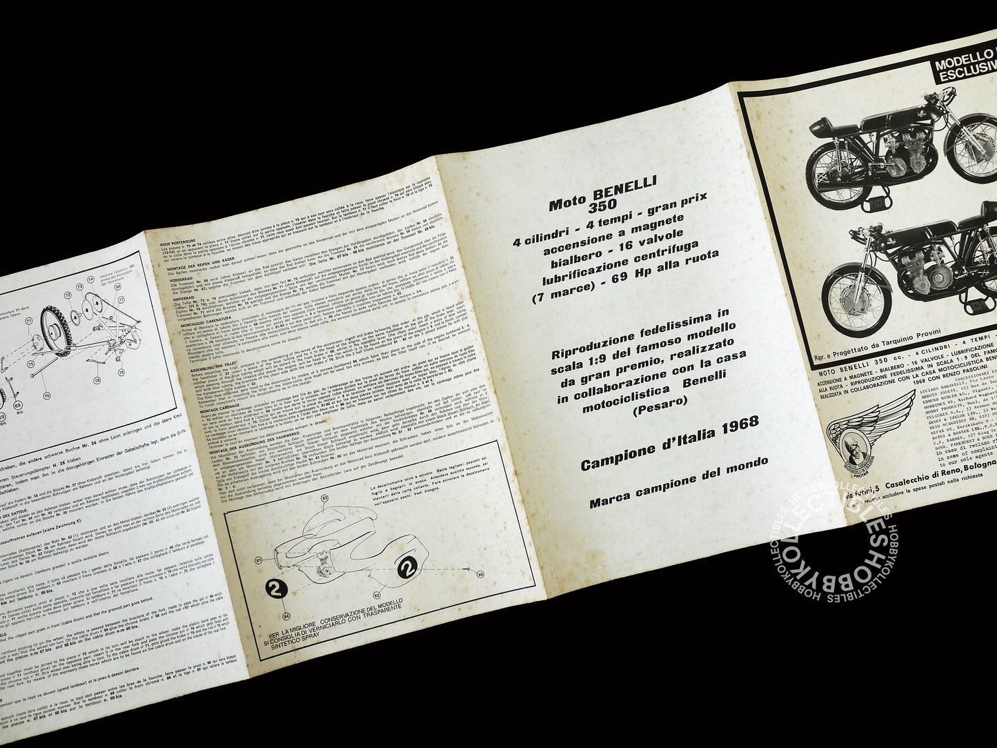 (SOLD) Protar 1/9 Moto Benelli 350cc Motorcycle Plastic Model Kit Mod.116