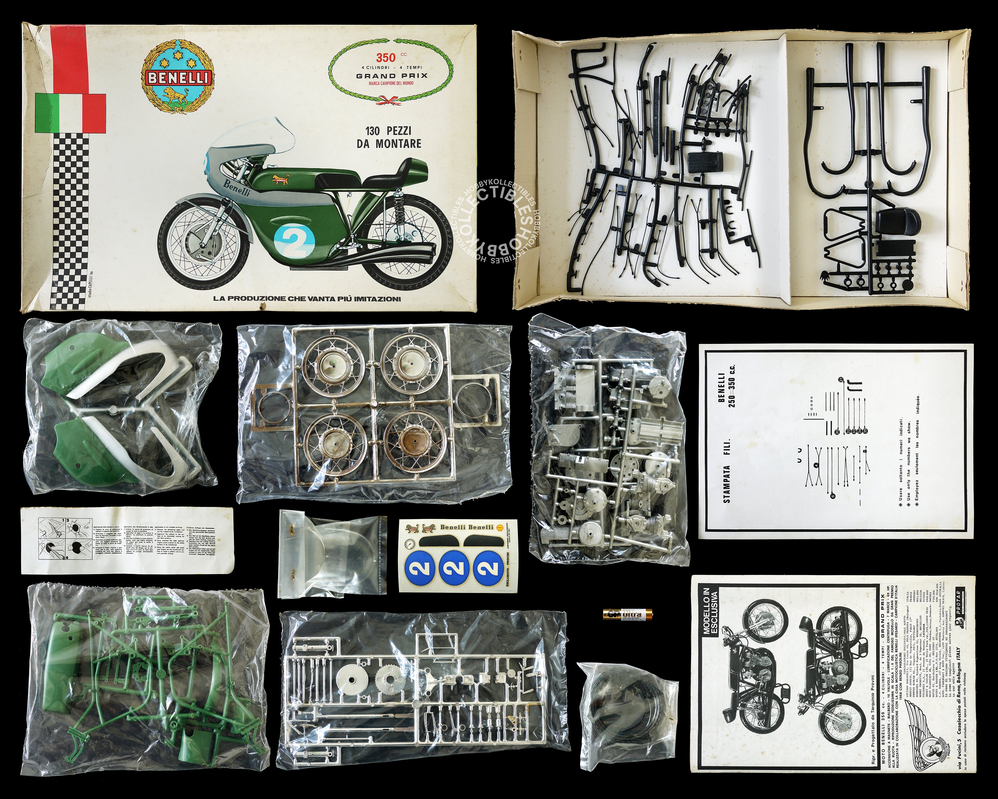 SOLD) Protar 1/9 Moto Benelli 350cc Motorcycle Plastic Model Kit