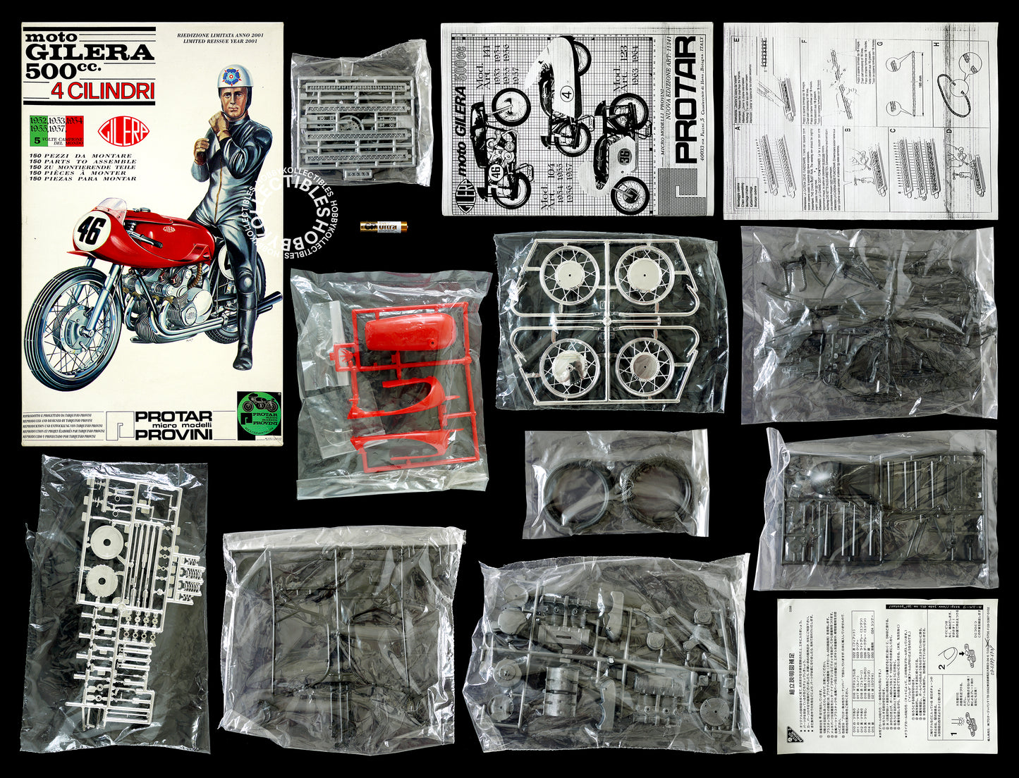 Protar 1/9 Gilera 500cc Motorcycle Limited Edition 11341 Model Kit