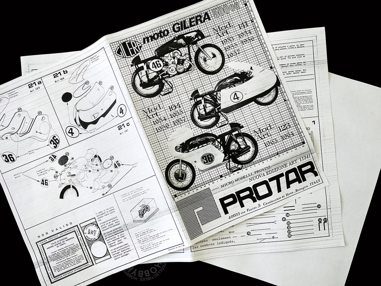 Protar 1/9 Gilera 500cc Motorcycle Limited Edition 11341 Model Kit(Restock)