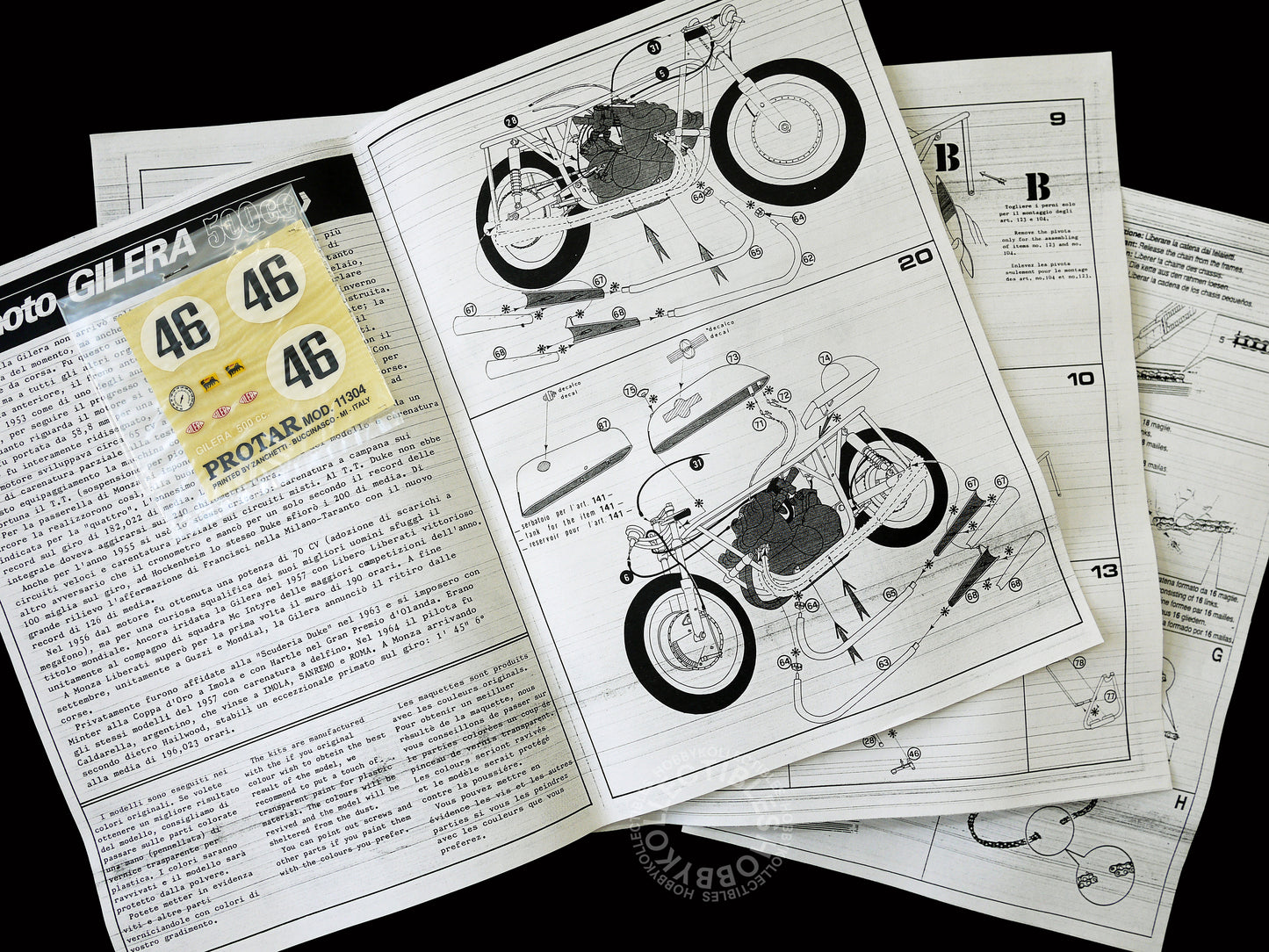 Protar 1/9 Gilera 500cc Motorcycle Limited Edition 11341 Model Kit(Restock)