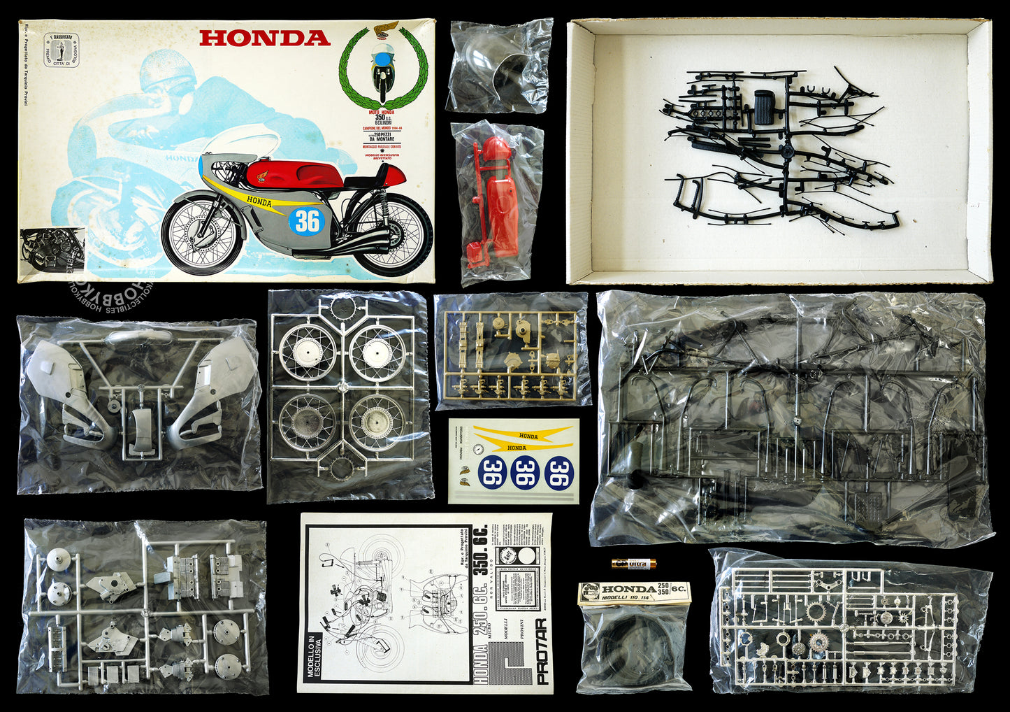 Protar Vintage 1/9 Moto Honda 350cc Motorcycle Mod.114 Model Kit