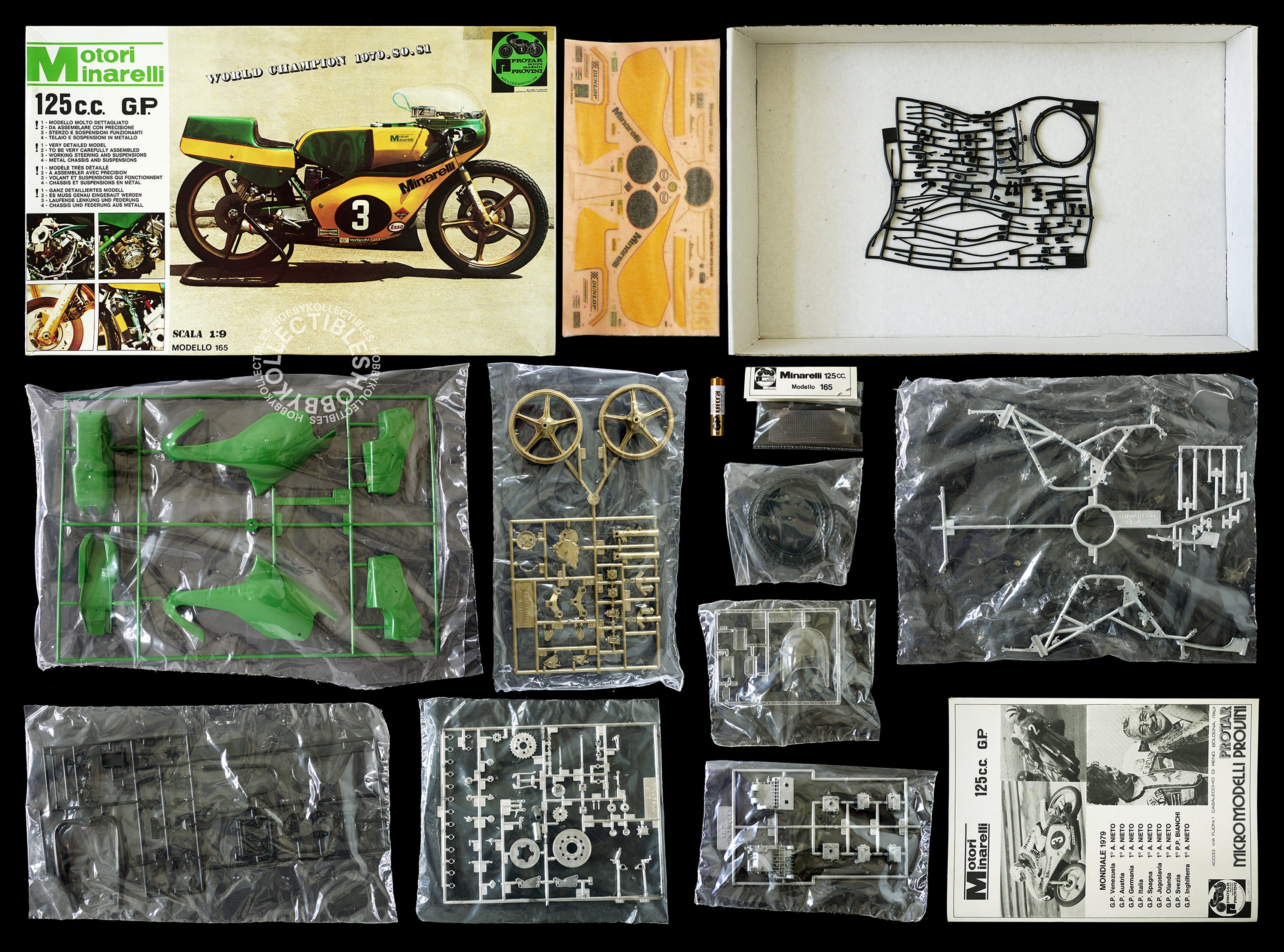 ショコプロター1/9 motoriminarelli 125cc gp Protar 1/9 Motori Minarelli 125cc GP Mod.165 Motorcycle Model Kit