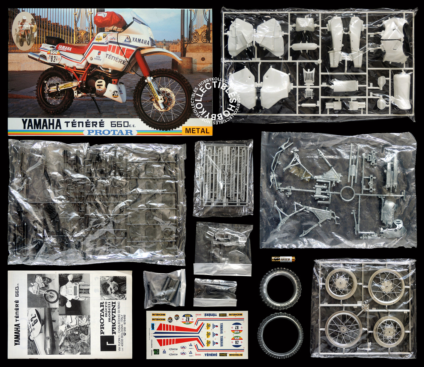 Protar Vintage 1/9 Yamaha Ténéré Motorcycle Metal Frame Model Kit