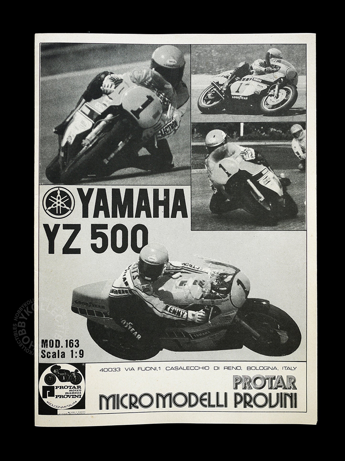 Protar Vintage 1/9 Yamaha YZ500 Motorcycle Mod.163|10 Model Kit w/Metal Frame