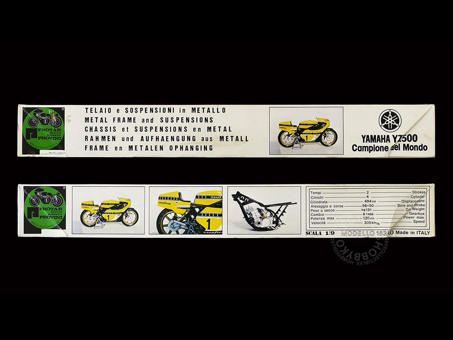 Protar Vintage 1/9 Yamaha YZ500 Motorcycle Mod.163|10 Model Kit w/Metal Frame