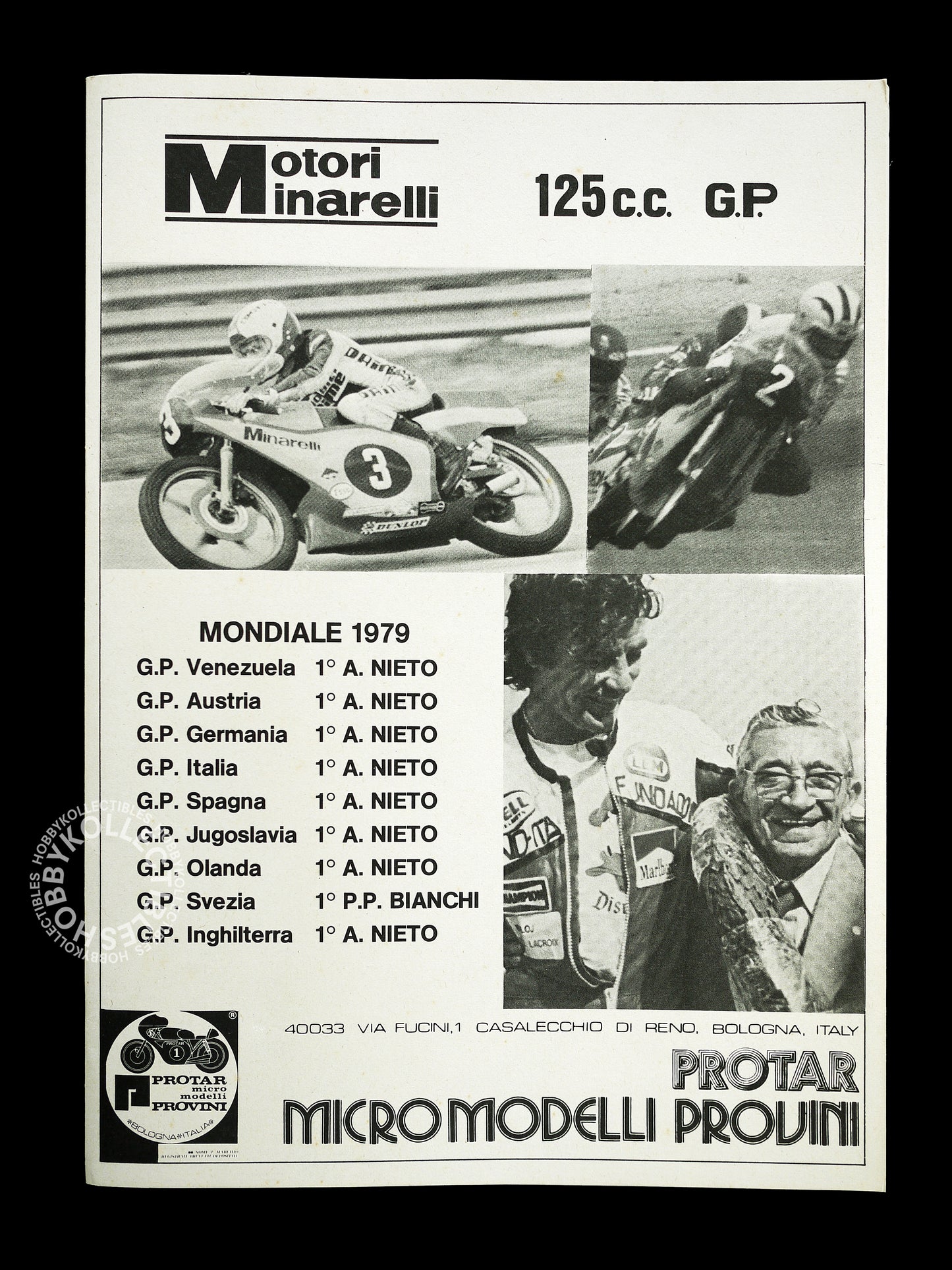 Protar 1/9 Motori Minarelli 125cc GP Mod.165 Motorcycle Model Kit