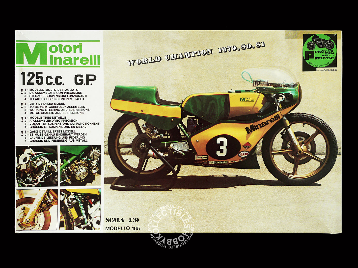 Protar 1/9 Motori Minarelli 125cc GP Mod.165 Motorcycle Model Kit